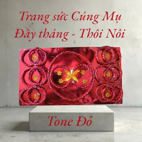 Bộ Trang Sức Cúng 12 Bà Mụ Màu Đỏ